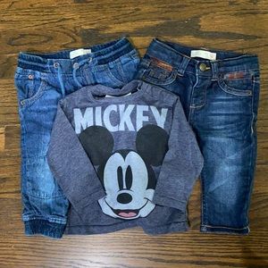 Zara Baby Lot - Denim and Tshirt 3/6-9/12 months